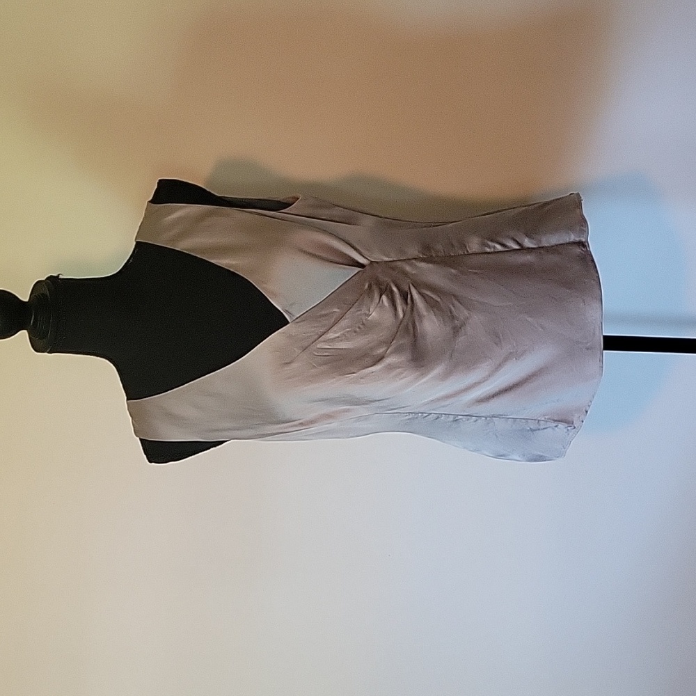 Ann Taylor fully lined faux cross front silk top. Fitted, side zip, size 8